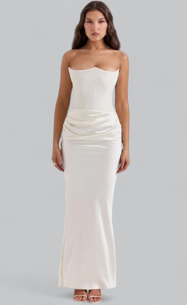 Vella | Schulterfreies Maxi-Kleid für Damen | Schöne
