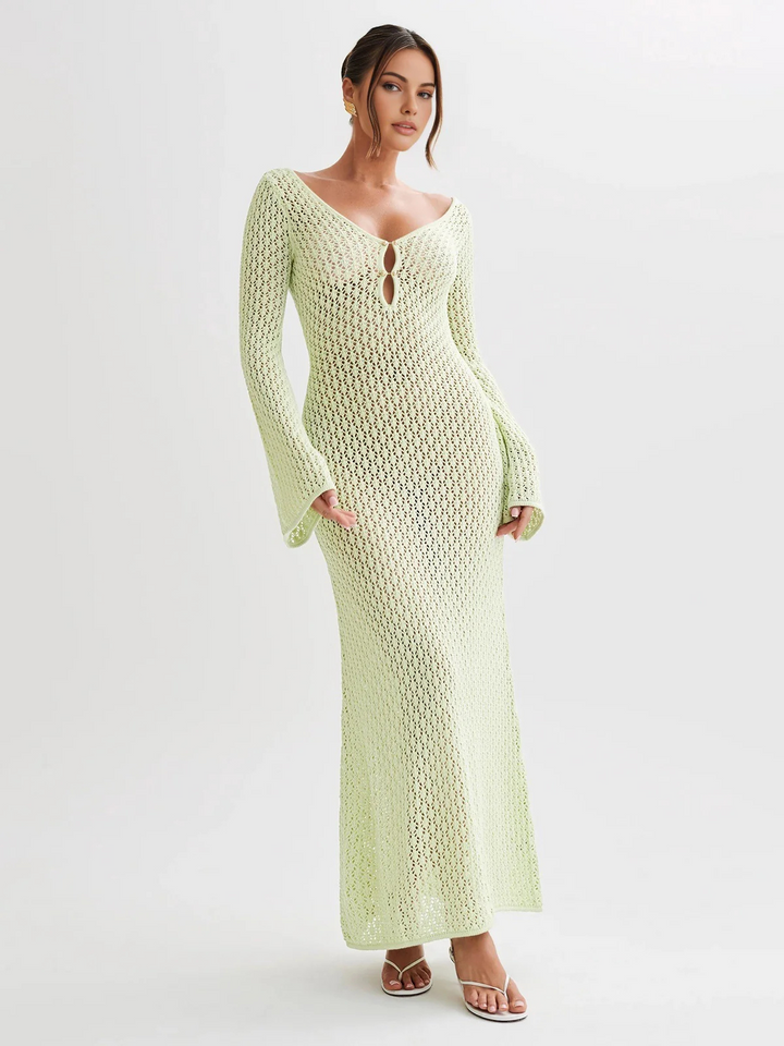 Vespera | Langärmeliges Kleid Für Damen | Maxi