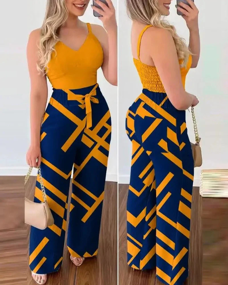 Sandara | Zweiteiliges Shirred Jumpsuit-Set für Damen | Fetslich