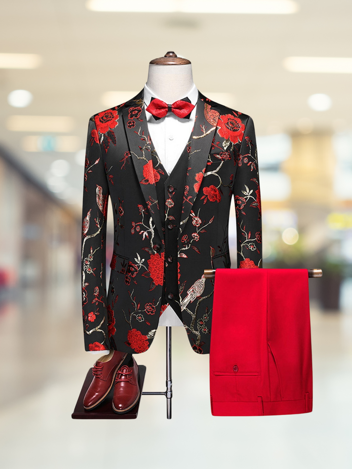 Dion | Schicker Herren-Dreiteiler Für Herren | Blumenmuster
