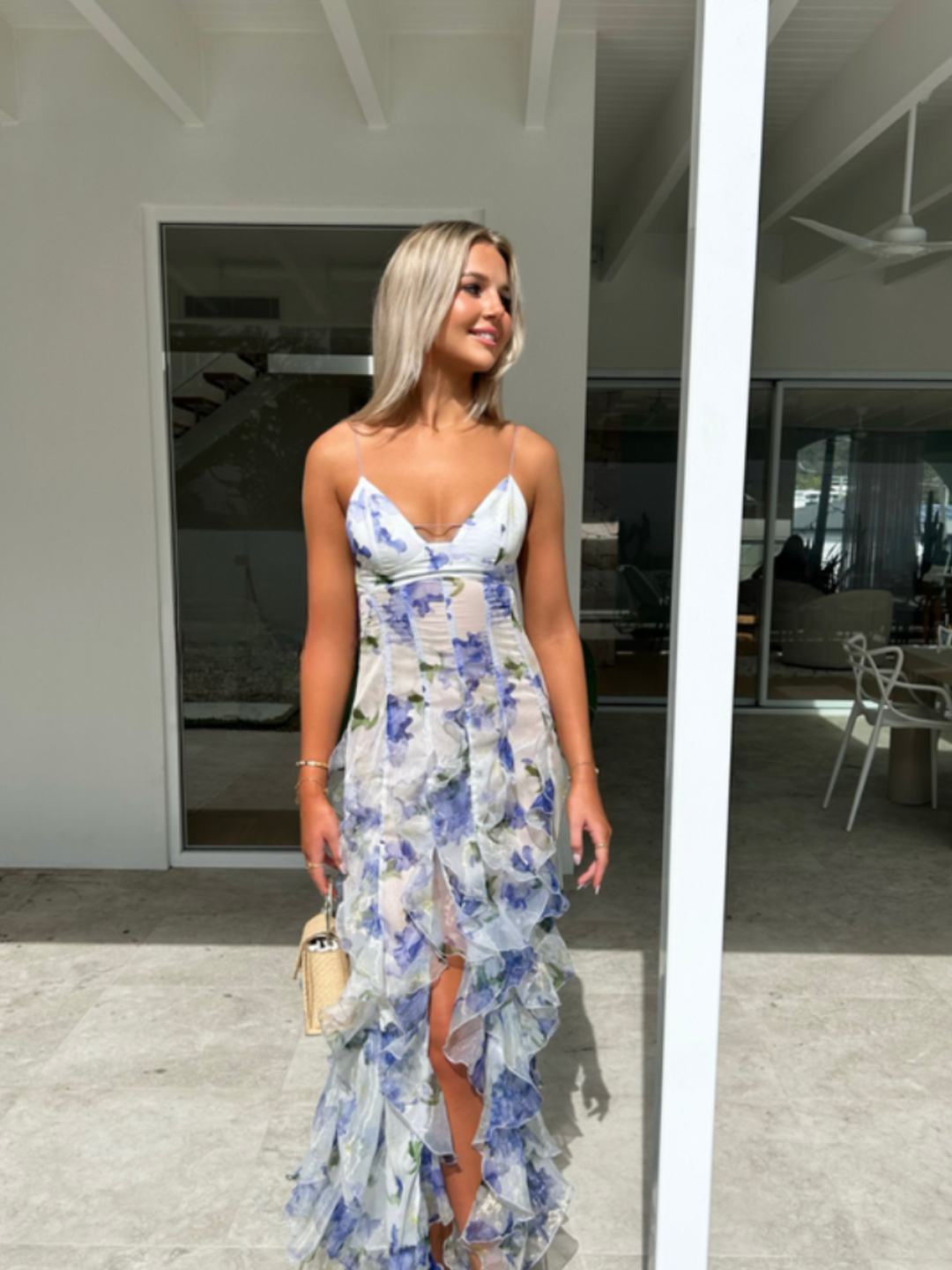 Orsinde | Elegantes Blumen Maxikleid Für Damen | Fließend