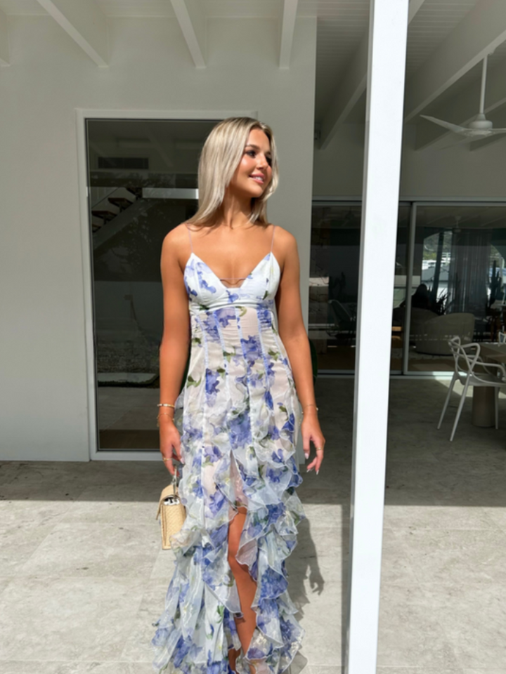Orsinde | Elegantes Blumen Maxikleid Für Damen | Fließend