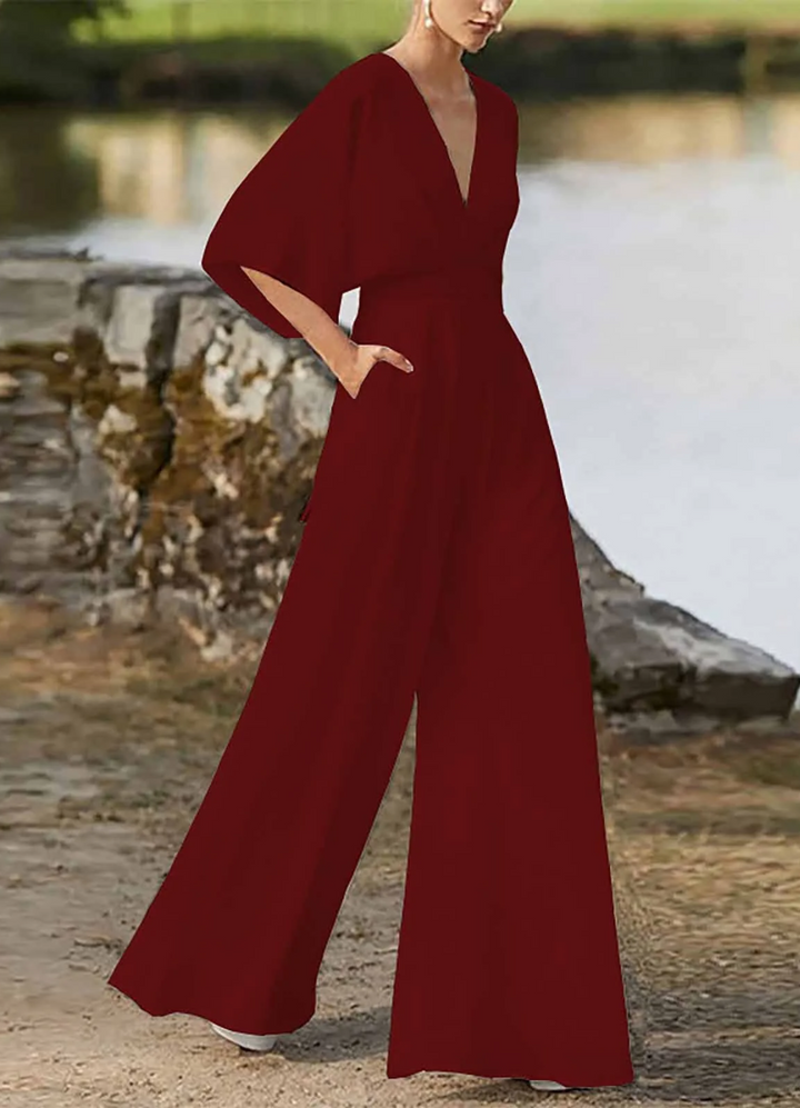 Marline | Damen Breites Bein Jumpsuit | Elegant