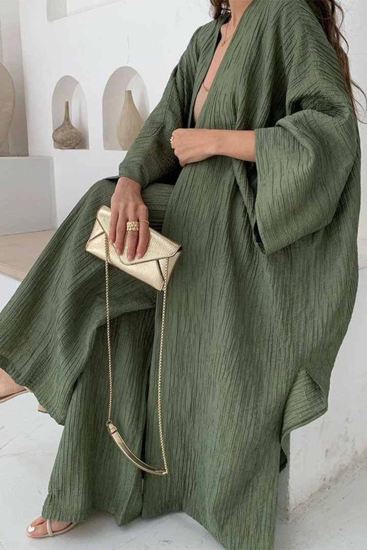 Xaviery | Entspanntes Strickjacken- und Hosen-Set für Damen | Langarm