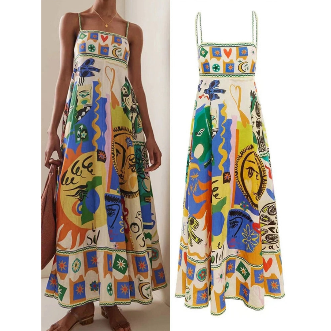 Ziva | Damen Boho Maxikleid | Leicht