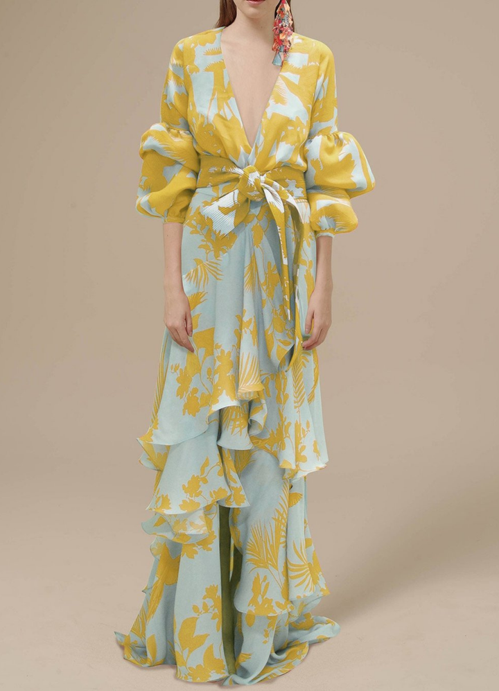 Sharon | Damen Maxikleid | Blumenmuster