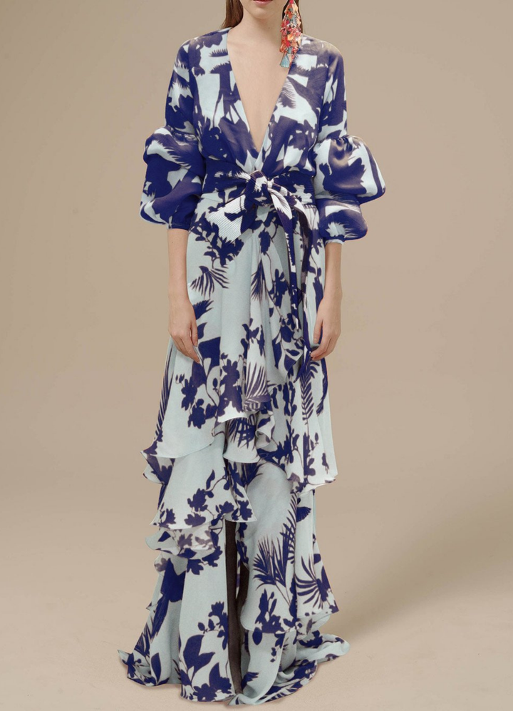 Sharon | Damen Maxikleid | Blumenmuster