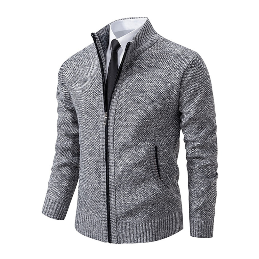 Nicolas | Herren Modern Reißverschluss Cardigan | Warm