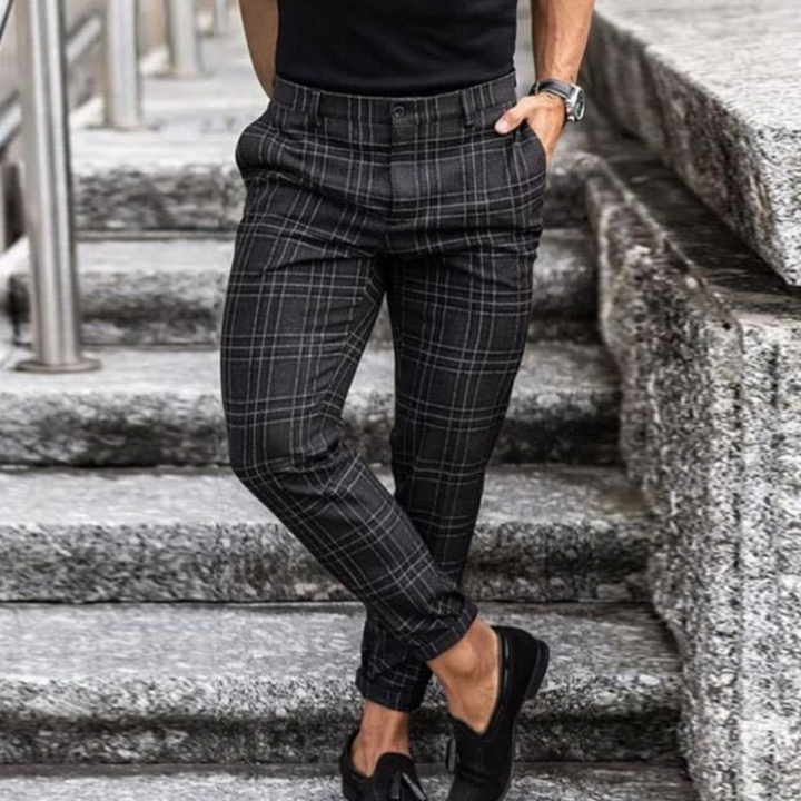 Alvin | Herren Lässig Karierte Hose | Passgenaue Passform