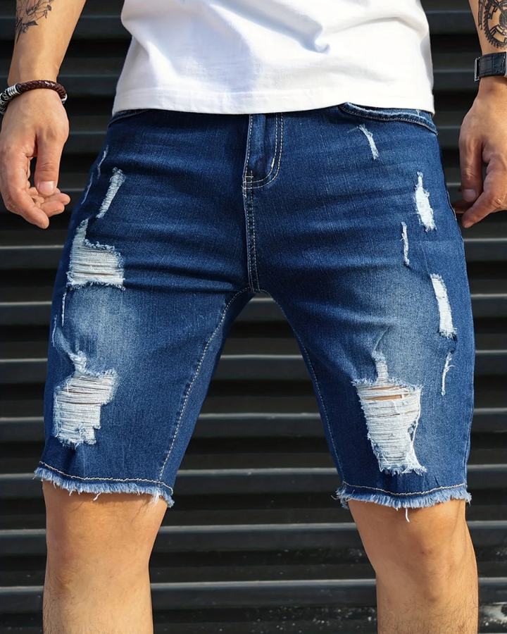 Silvan | Trendy Gescheuerte Shorts Für Herren | Lässig