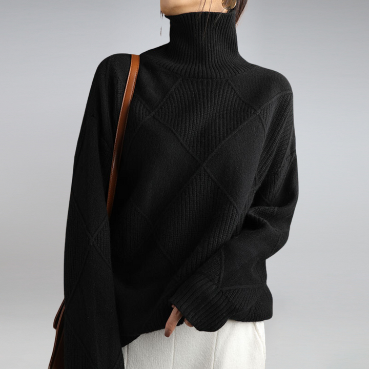 Damen Rollkragen Strick Warme Pullover | Langarm