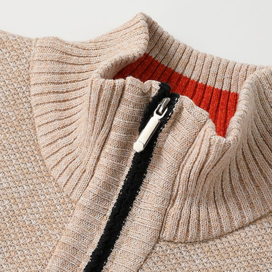 Nicolas | Herren Modern Reißverschluss Cardigan | Warm