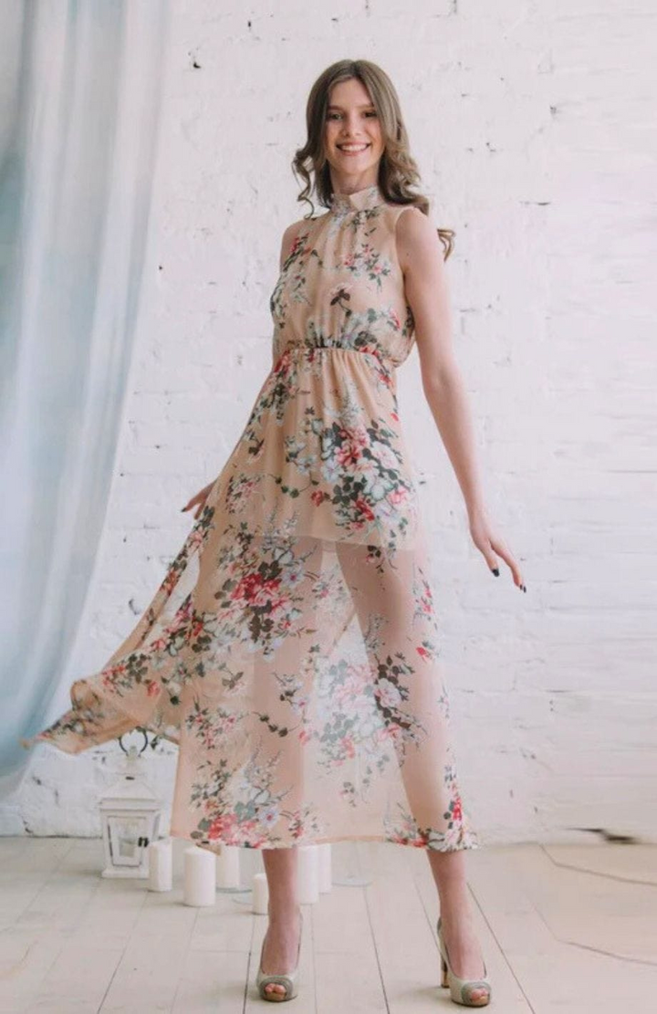 Solène | Maxikleid Für Damen | Blumen