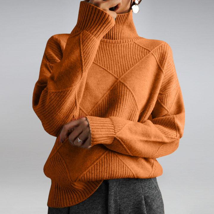 Damen Rollkragen Strick Warme Pullover | Langarm