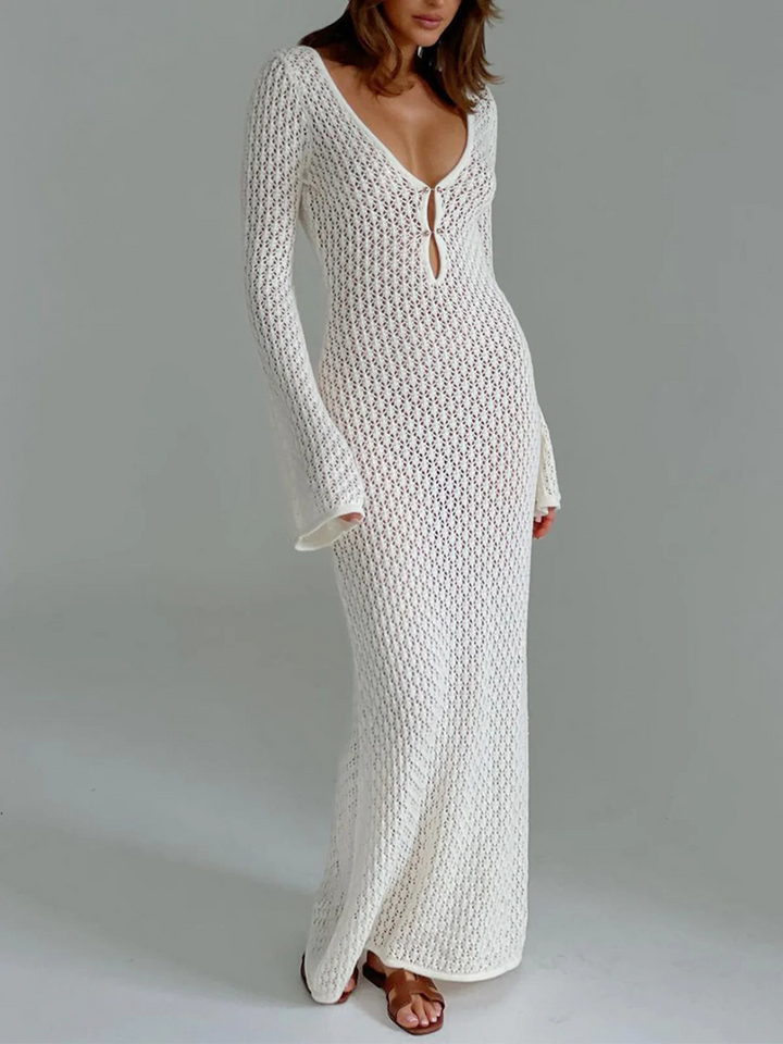 Vespera | Langärmeliges Kleid Für Damen | Maxi