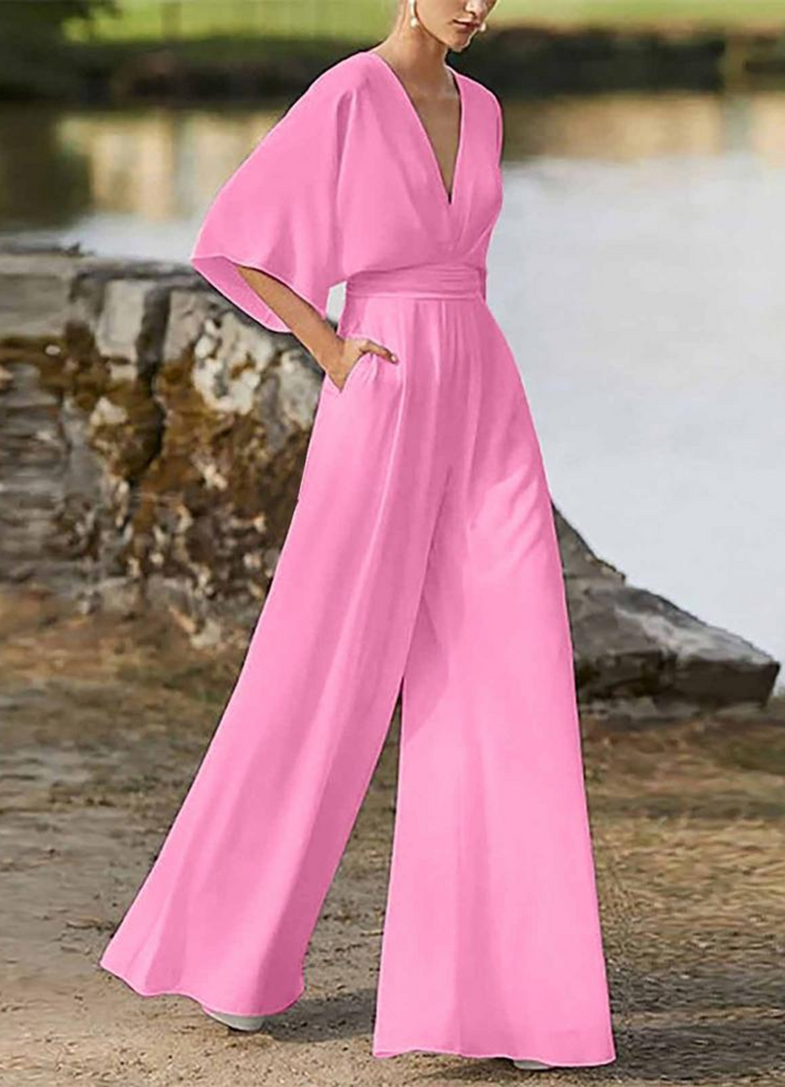 Marline | Damen Breites Bein Jumpsuit | Elegant