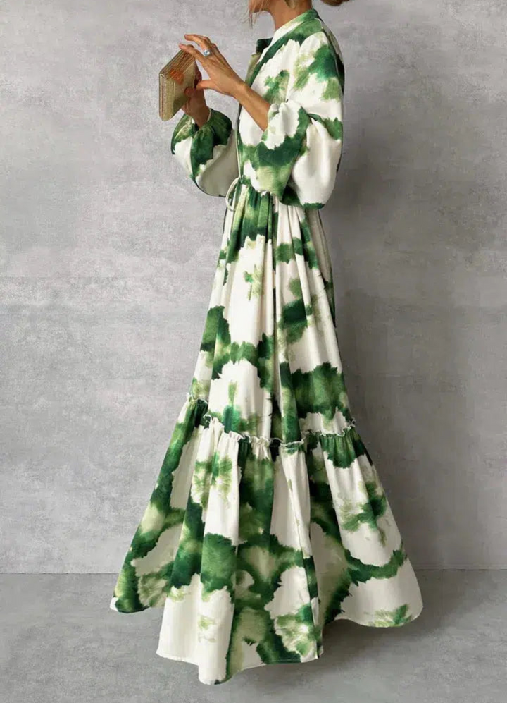 Lauren | Damen Langarm Maxikleid | Fließend