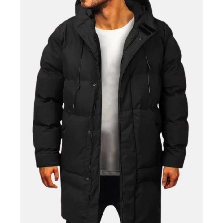 Thomaset | Herren Lange Winter Puffer Jacke | Kapuze