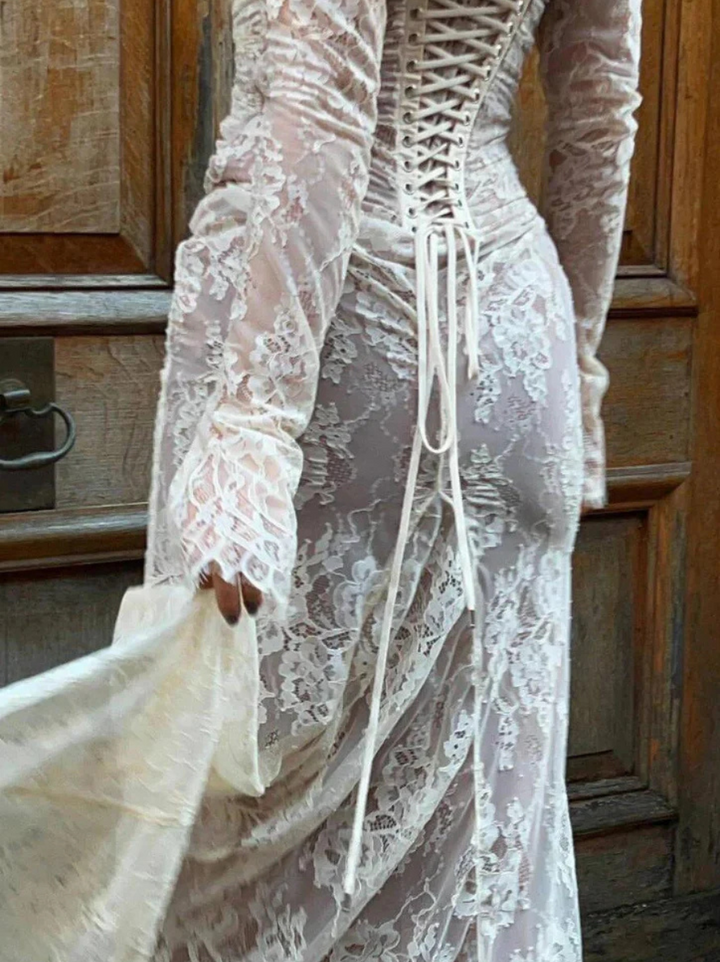 Sarima | Bodenlanges Maxikleid Für Damen | Quadratischer Ausschnitt