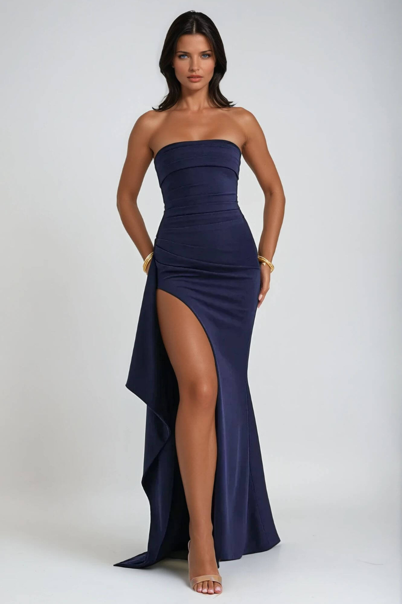 Fiorella | Strahlenkleid mit Schlitz für Damen | Abiball