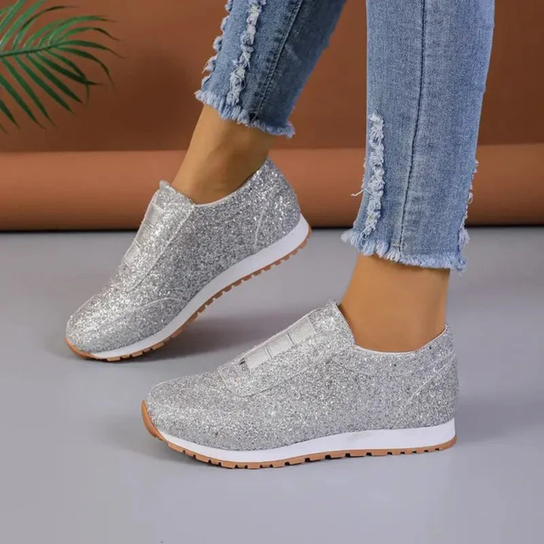 Anke | Damen Glitzernde Sneaker | Bequem