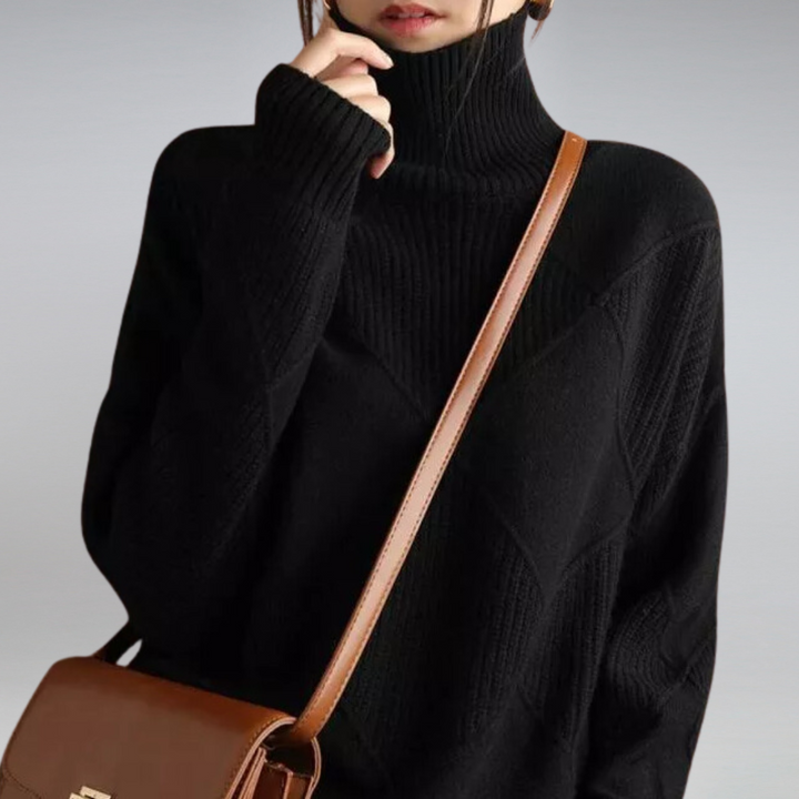 Damen Rollkragen Strick Warme Pullover | Langarm