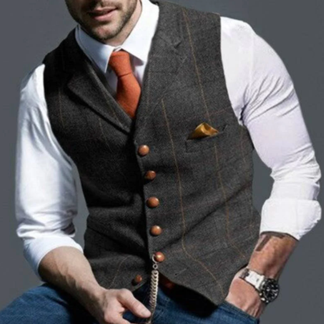 Albareed | Herren Knopf Daunen Ärmellos Weste | Formal