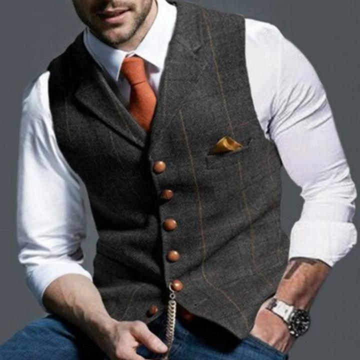 Albareed | Herren Knopf Daunen Ärmellos Weste | Formal