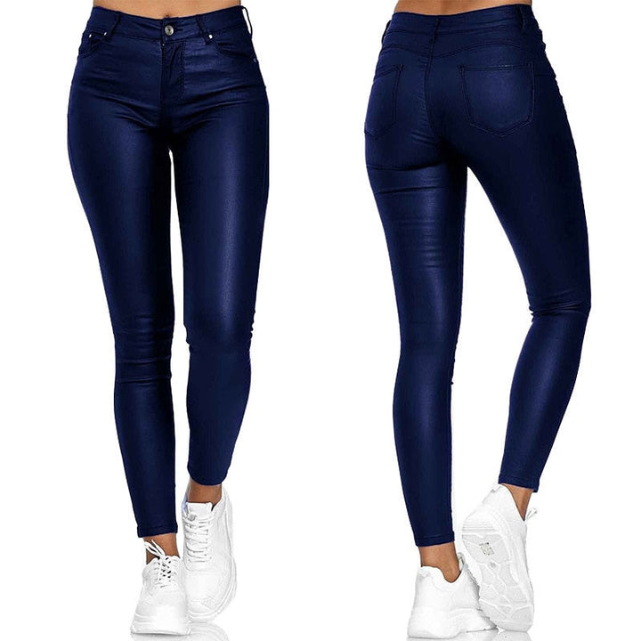 Amanda | Damen Lässig Hohe Taille Hosen | Schlanke Passform