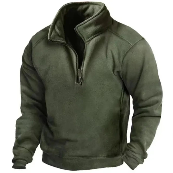 Rasim | Herren Halb Reißverschluss Winter Langarm Pullover | Bequeme