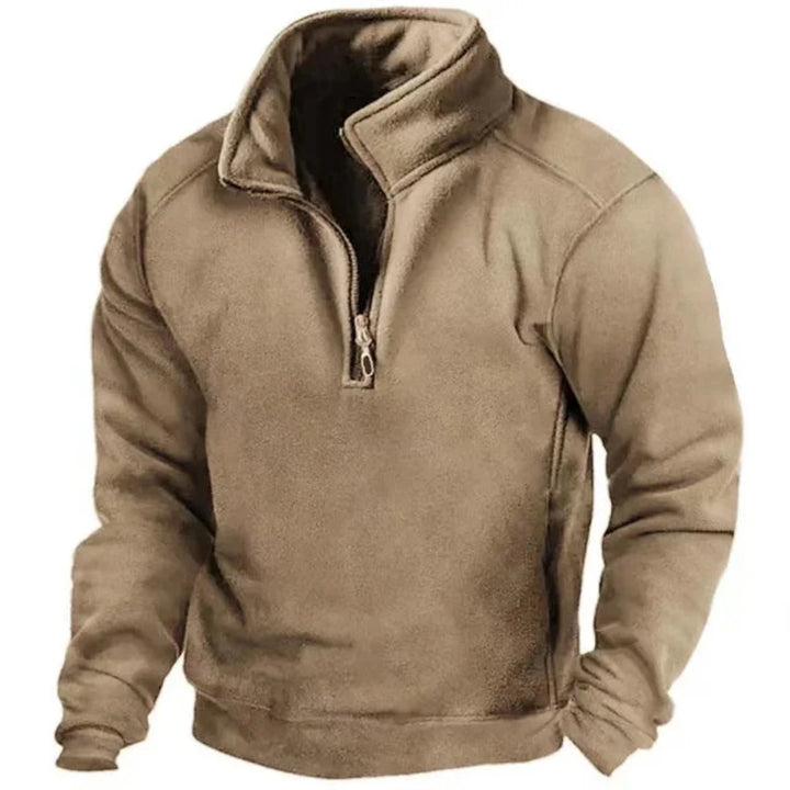 Rasim | Herren Halb Reißverschluss Winter Langarm Pullover | Bequeme