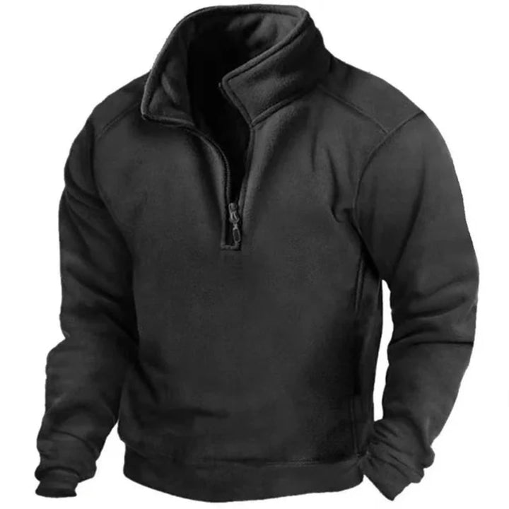 Rasim | Herren Halb Reißverschluss Winter Langarm Pullover | Bequeme