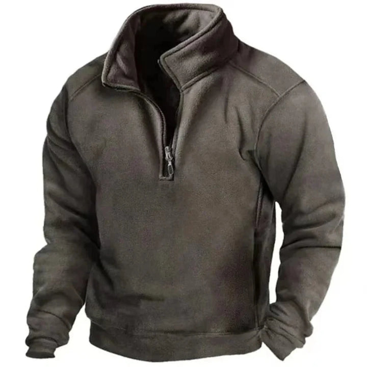 Rasim | Herren Halb Reißverschluss Winter Langarm Pullover | Bequeme