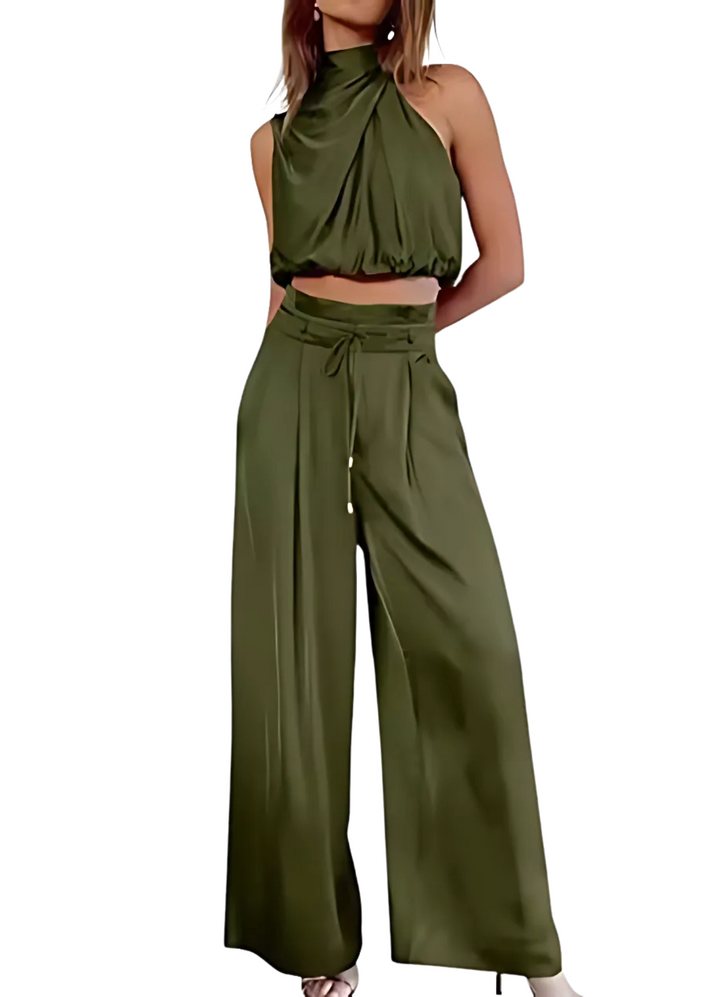 Anna | Damen Party Outfit Set | Weites Bein
