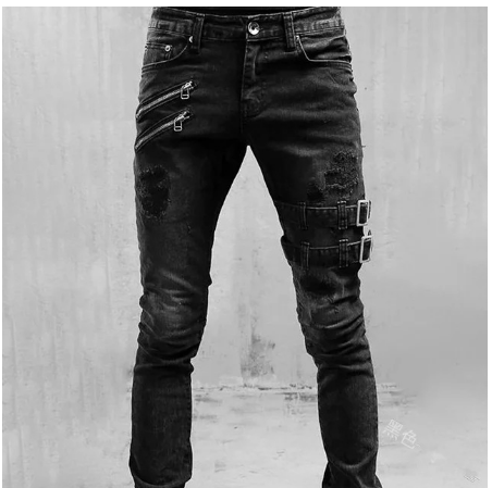 Alden | Herren Lässig Motorrad Hose | Schmale Passform