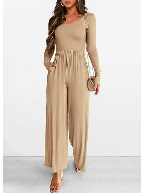 Anya | Damen Lässiges Langarm Jumpsuit
