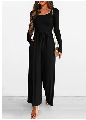 Anya | Damen Lässiges Langarm Jumpsuit