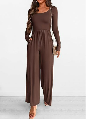 Anya | Damen Lässiges Langarm Jumpsuit
