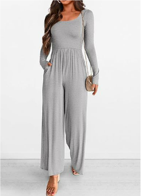 Anya | Damen Lässiges Langarm Jumpsuit