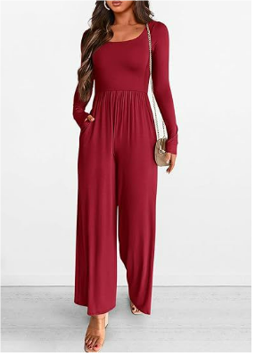 Anya | Damen Lässiges Langarm Jumpsuit