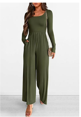 Anya | Damen Lässiges Langarm Jumpsuit