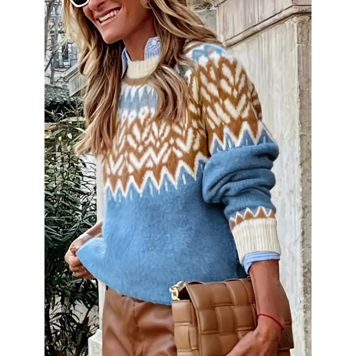 Yamini | Damen Winter Warme Pullover | Rundhalsausschnitt